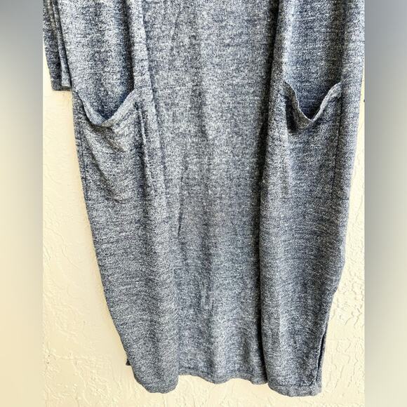 Theory Torina wool-linen blue heather duster cardigan size P / small - Picture 2 of 6